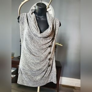 Heather Grey Drapped Sweater Tank size Medium